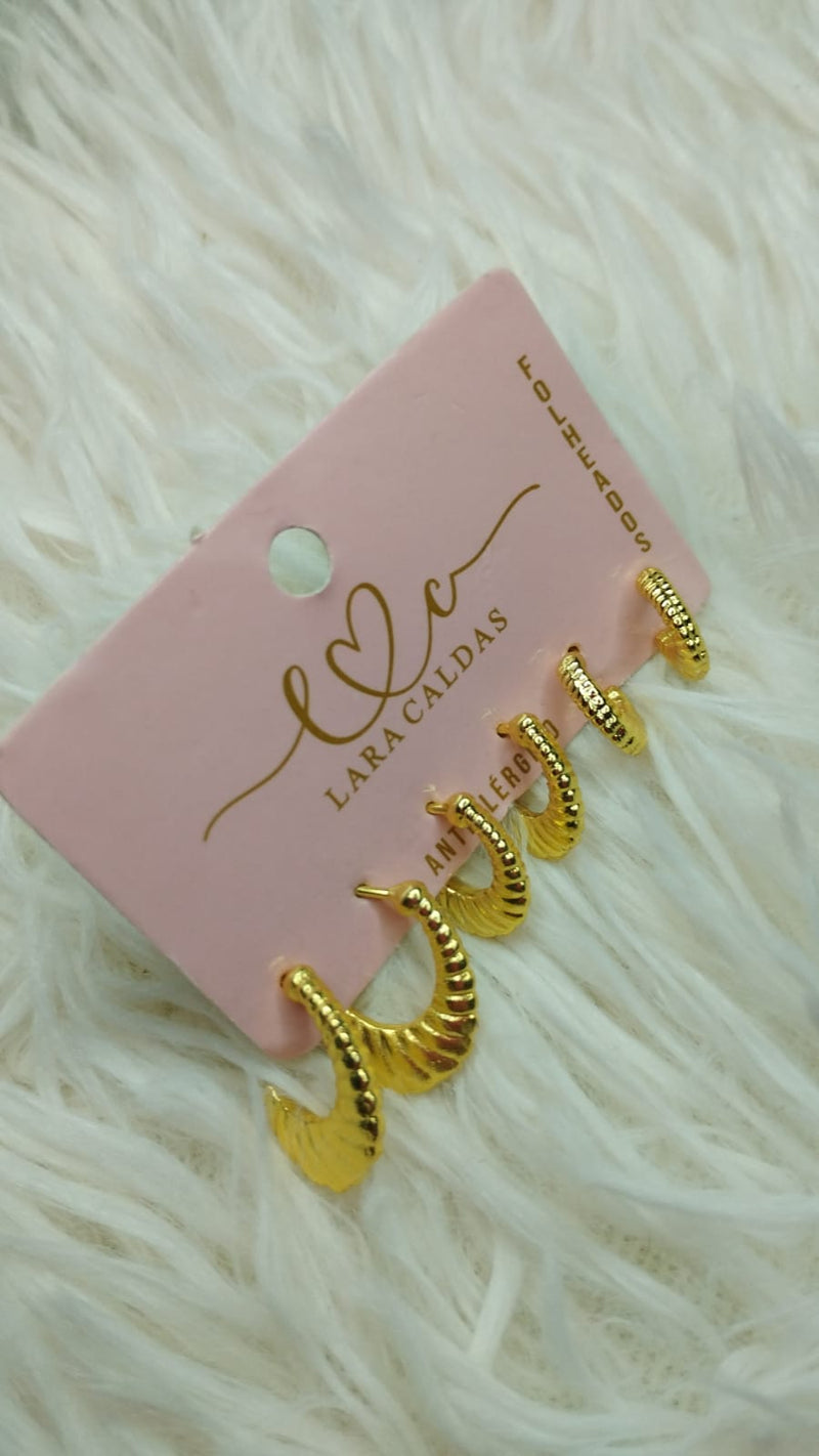 Trio de Argolas Lara Caldas  -