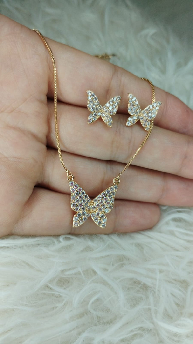 Conjunto feminino brinco + colar